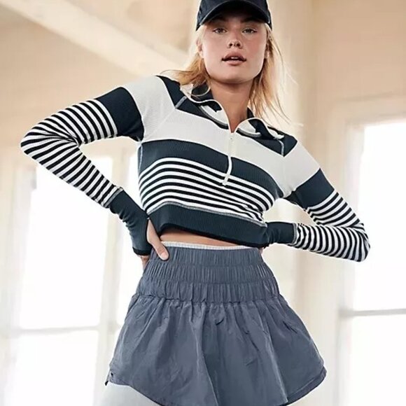 Free People skort active wear flirty navy color in size XS $50 tag new with tags - Picture 4 of 5